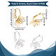 UNICRAFTALE 12pcs 2 Colors Flower Leverback Earring Findings Stainless Steel Earring Settings Rhinestone Lever Back Hook Earrings with Flower Tray 4mm STAS-UN0033-24-5