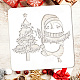 Fingerinspire 4 pcs pochoir de peinture de pingouin de Noël 30x30 cm modèle de dessin de joyeux Noël réutilisable pochoir d'arbre de Noël en plastique pochoir creux pour peindre sur des meubles muraux décoration de la maison DIY-WH0394-0059-3