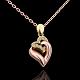 Trendy Real Rose Gold Plated Eco-Friendly Tin Alloy Czech Rhinestone Heart Pendant Necklaces NJEW-BB13882-RG-2