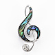 Музыкальная нота брошь из натуральной раковины морского ушка/пауа G-N333-002-RS-2