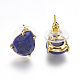 Natural Lapis Lazuli Stud Earrings EJEW-L196-03D-2