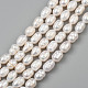 Oval Natural Cultured Freshwater Pearl Beads Strands X-PEAR-R015-45-4