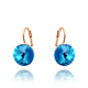 Real Rose Gold Plated Fashion Tin Alloy Austrian Crystal Leverback Earrings EJEW-AA00057-48-1