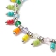 Bracelet de cheville extensible avec breloques en perles de verre colorées pour femme AJEW-AN00531-2