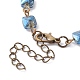 Realizzazione di braccialetti con catena a maglie quadrate con perline di vetro sfaccettato AJEW-JB01150-48-3