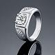 Men's Classic Brass Cubic Zirconia Wide Band Finger Rings RJEW-BB06362-8P-4