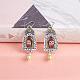 Arch with Owl Dangle Earrings with Enamel JE1084A-3