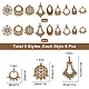SUNNYCLUE 1 Box 54Pcs 9 Style Tibetan Earring Chandelier Connector Charms Findings Loops Jewellery Making Kit for Earring Drop and Charm Pendant TIBE-SC0001-47-2