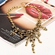 Halloween Themed Pirate Skull Alloy Bib Necklace for Women HAWE-PW0001-215AG-2