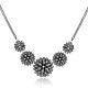 Fashion Women Jewelry Zinc Alloy Glass Rhinestone Flower Bib Statement Necklaces NJEW-BB15211-1
