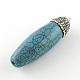 Dyed Oval Polymer Clay Rhinestone Synthetic Turquoise Big Pendants G-R320-03-1