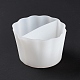 塗料注入用の再利用可能なスプリットカップ  樹脂混合用シリコンカップ  2つの仕切り  花  ホワイト  8.5x8.7x5.5cm  内径：6.6x4.2のCM  6.7x3.6cm DIY-E056-01A-3