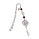 Ключ ко Дню матери и подвеска-закладка в форме сердца с изображением бесконечности и драгоценными камнями AJEW-JK00259-3