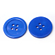 4つ穴プラスチックボタン  フラットラウンド  ブルー  22x2mm  穴：2mm BUTT-R034-052F-2
