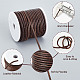 OLYCRAFT 21.9 Yards Genuine Round Leather String Cord 3mm Rope for Jewelry Saddle Brown Leather String Cord for Jewelry Making WL-WH0010-01B-4