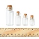 20スタイルのガラス瓶ビーズ容器4個。  コルクのウィッシュボトル  透明  1.6~4x1.6~5cm  容量：4~10ml（0.13~0.34液量オンス）  5個/スタイル CON-FS0001-02-5