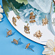 Beebeecraft 10 pz/scatola orecchini da sole placcati oro 18k con zirconi cubici con perni in argento sterling e chiusure per orecchini a farfalla per la creazione di gioielli orecchino fai da te KK-BBC0003-27-4