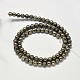 Natural Pyrite Round Beads Strands G-F197-10-6mm-2