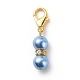 Backen gemalte perlmuttfarbene Glasperle runde Perlenkürbis-Anhängerdekorationen HJEW-JM00734-2