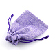 ポリエステル模造黄麻布包装袋巾着袋  紫色のメディア  14x10cm X-ABAG-R005-14x10-03-3