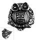 Punk Rock Style Men's 316L Stainless Steel Owl Wide Band Rings RJEW-BB06648-8-1
