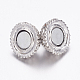 Alloy Rhinestone Magnetic Clasps with Loops X-BSAHH050-3