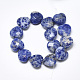 Perles de jaspe tache bleue naturelle G-S357-E02-06-2
