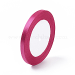 Single Face Satin Ribbon, Polyester Ribbon, Fuchsia, 1/4 inch(6mm), about 25yards/roll(22.86m/roll), 10rolls/group, 250yards/group(228.6m/group)