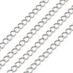 Eisenketten verdreht, ungeschweißte, Platin Farbe, Ring: ca. 3.5 mm breit, 5.5 mm lang, 0.5 mm dick