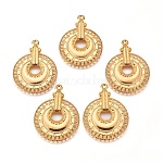 Alloy Pendants, Lead Free and Cadmium Free, Flat Round, Golden, 40x30x2mm, Hole: 1.5mm
