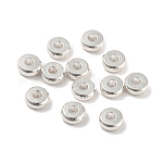 Perles séparateurs en laiton, rondelle, couleur argentée, 4x1.5mm, Trou: 1.5mm