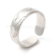 304 Stainless Steel Common Gull Open Cuff Ring for Women RJEW-E063-14P