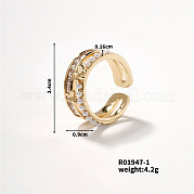 Шикарное латунное открытое кольцо-манжета с геометрическим рисунком MJ6882-6