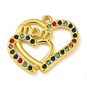 Ion Plating(IP) Real 18K Gold Plated 304 Stainless Steel Rhinestone Pendants STAS-P341-12G-02