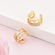 Латунные серьги-манжеты из прозрачного кубического циркония KK-T074-30G