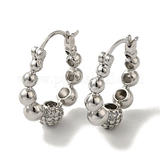 Серьги-кольца из латуни с микропаве из кубического циркония EJEW-R162-41P