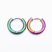 Серьги-кольца Huggie Hoop из нержавеющей стали 304 с ионным покрытием (IP) EJEW-F111-16mm-Y