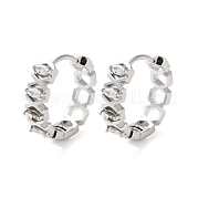 Серьги-кольца из латуни с прозрачным кубическим цирконием EJEW-S241-08P