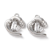Латунные микропаве прозрачные кубические циркониевые подвески KK-G491-30P