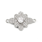 Подвески-цветочки из латуни с прозрачным кубическим цирконием KK-L229-063P