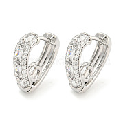 Латунные серьги-кольца из прозрачного кубического циркония EJEW-S228-11P