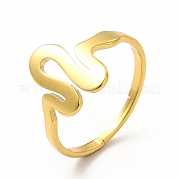 Ion Plating(IP) 304 Stainless Steel Snake Adjustable Ring for Women RJEW-B027-25G