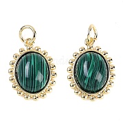 Овальные подвески из синтетического малахита KK-U043-46G-C