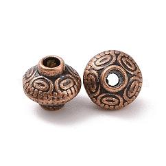 Tibetischen stil Abstandsperlen, Bleifrei und Cadmiumfrei und Nickel frei, Doppelkegel, Rotkupfer, 5.4x6.3 mm, Bohrung: 1 mm