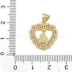 Pendentifs avec zircon cubiques à micro-pavés en laiton&nbsp;KK-P323-11A-G01