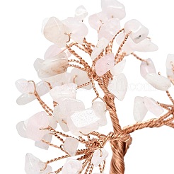 Decorazioni espositive in quarzo rosa naturale Pachira Glabra&nbsp;DJEW-K025-05A