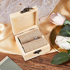 Quadratische Aufbewahrungsboxen für Fingerringe aus Holz&nbsp;CON-WH0086-062