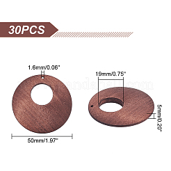 30 gros pendentif en bois peint au pistolet&nbsp;WOOD-PH0002-37