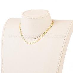 Collane a catena a maglie di fiori in ottone smaltato&nbsp;NJEW-JN03146