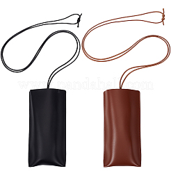 2 pochette de rangement pour lunettes en cuir PU bicolore&nbsp;ABAG-CN0001-76